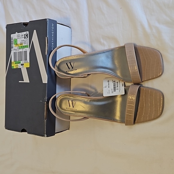 Worthington Croc Nude Heels Size 8.5 - Picture 1 of 5